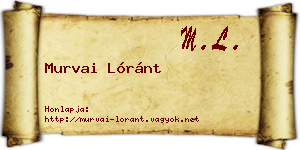 Murvai Lóránt névjegykártya
